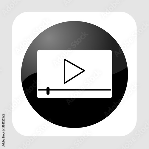 Video player icon, smart arts for ux ui, new modern icon, editable icon for project, vector illustration file, popular icon isolated.
