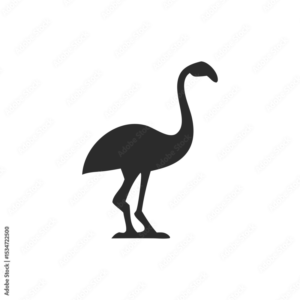 Fototapeta premium vector illustration of an ostrich bird