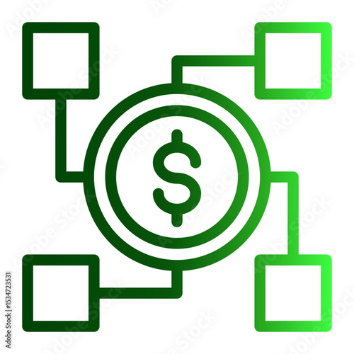 Capital Investment Boost Icon - Secure Business Growth (Outline Gradient Style)