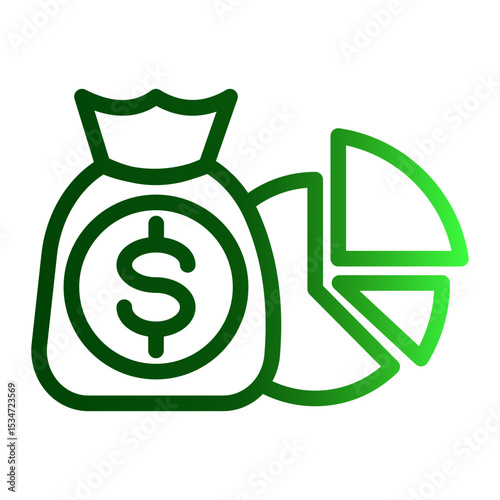 Budget Control Icon - Financial Planning Efficiency (Outline Gradient Style)