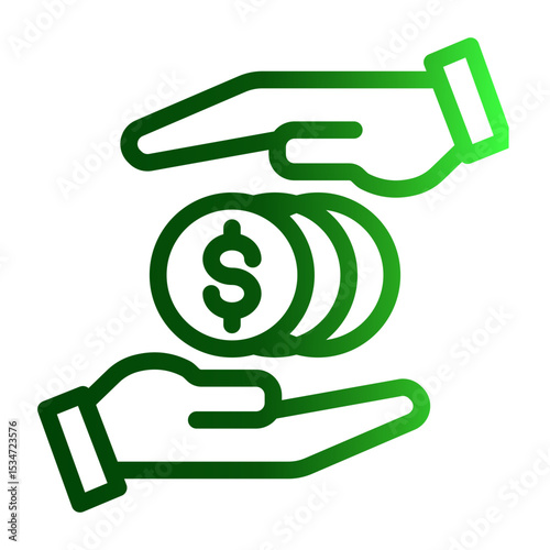 Financial Safety Net Icon - Secure Future Funds (Outline Gradient Style)