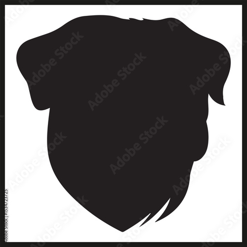 A black silhouette of a Pug vector