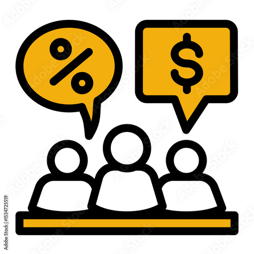 Deal Discussion Icon - Business Bargaining Agreement (Outline Color Lineal Style)