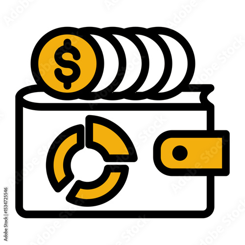 Spending Tracker Icon - Monitor Financial Outflows (Outline Color Lineal Style)