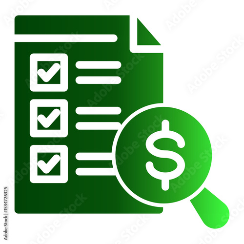 Financial Verification Icon - Compliance & Accuracy Check (Solid Gradient Style)
