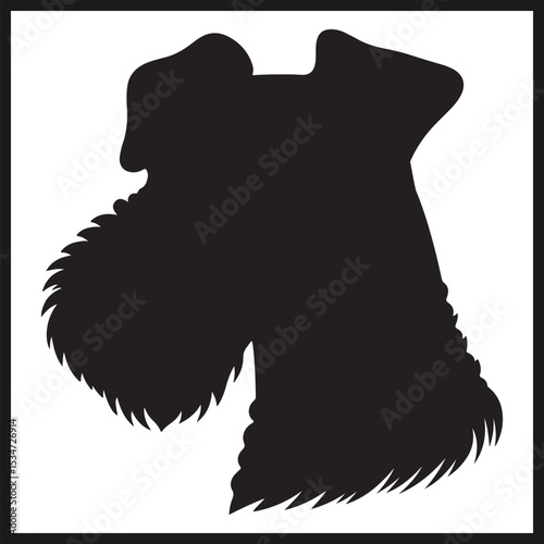 A black silhouette of an Airedale Terrier vector