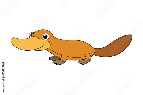 Platypus illustration on white background vector graphic
