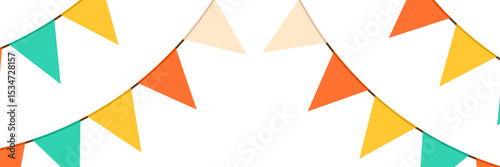 Festive flag garland vector illustration. Retro bunting in simple flat style, isolated on white background.