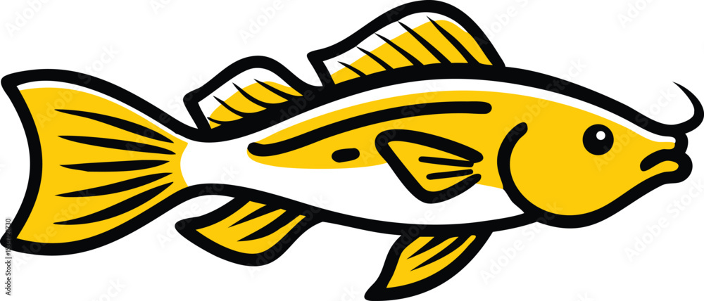 Naklejka premium Detailed plecostomus fish illustration on white background