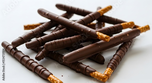 Chocolate Covered Pretzel Sticks Arranged in Elegant Cross Pattern
