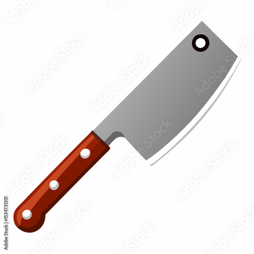 butcher knife vector illustration isolated on white, kitchen utensil, suitable for icon, graphic element, and others