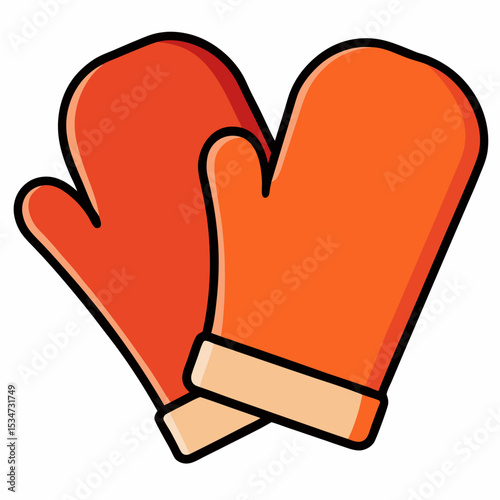 oven mitts vector illustration isolated on white, kitchen utensil, suitable for icon, graphic element, and others