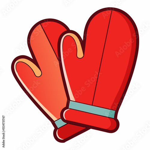oven mitts vector illustration isolated on white, kitchen utensil, suitable for icon, graphic element, and others