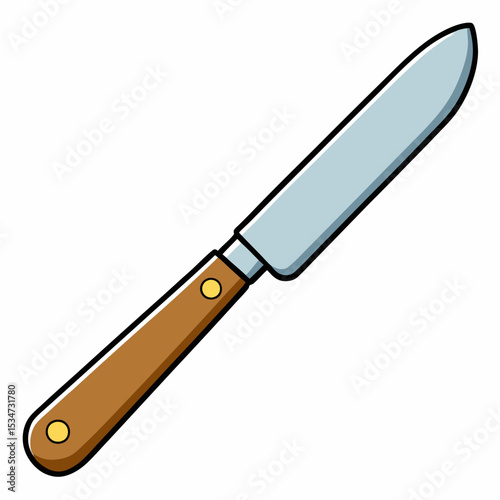 paring knife vector illustration isolated on white, kitchen utensil, suitable for icon, graphic element, and others