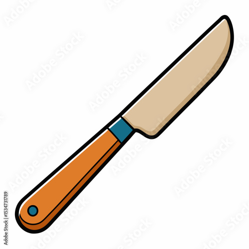 paring knife vector illustration isolated on white, kitchen utensil, suitable for icon, graphic element, and others