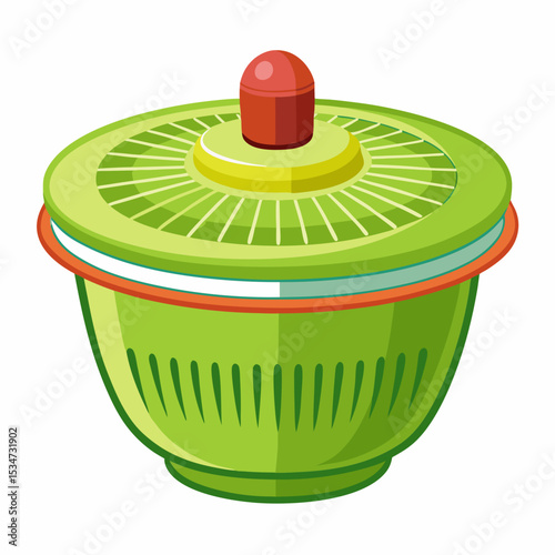 salad spinner vector illustration isolated on white, kitchen utensil, suitable for icon, graphic element, and others