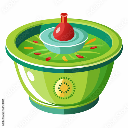 salad spinner vector illustration isolated on white, kitchen utensil, suitable for icon, graphic element, and others