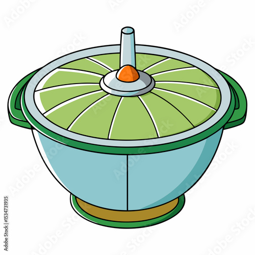 salad spinner vector illustration isolated on white, kitchen utensil, suitable for icon, graphic element, and others