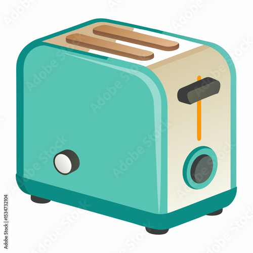 toaster colorful vector illustration, isolated on white background
