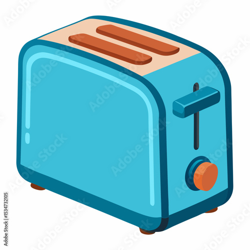 toaster colorful vector illustration, isolated on white background