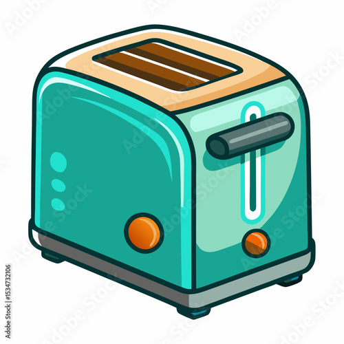 toaster colorful vector illustration, isolated on white background