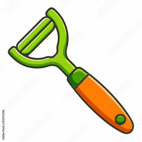vegetable peeler colorful vector illustration, isolated on white background