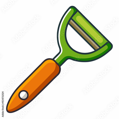 vegetable peeler colorful vector illustration, isolated on white background