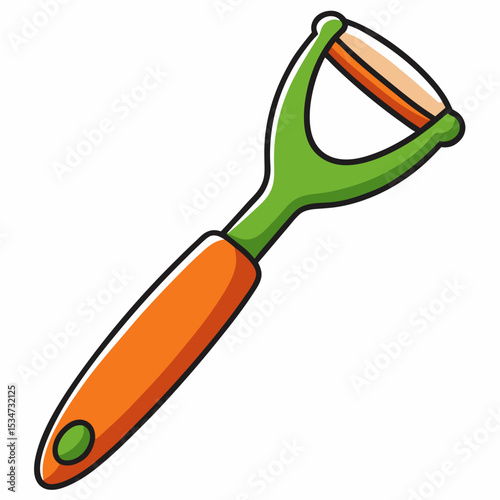 vegetable peeler colorful vector illustration, isolated on white background