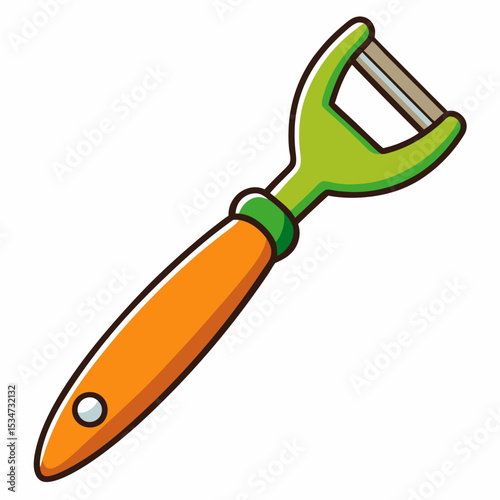 vegetable peeler colorful vector illustration, isolated on white background