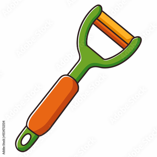 vegetable peeler colorful vector illustration, isolated on white background