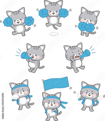 サバトラねこの青組応援団セット