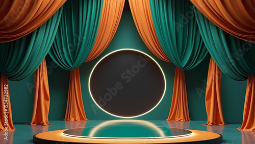 theater stage with red curtains