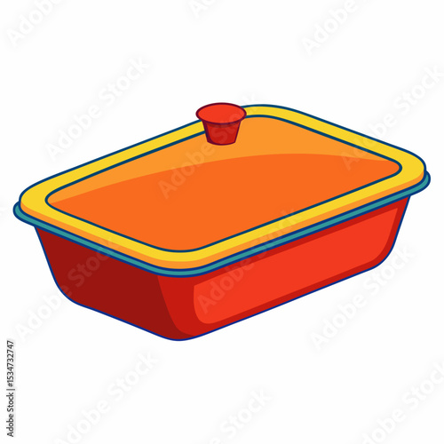 baking tray colorful vector illustration, isolated on white background