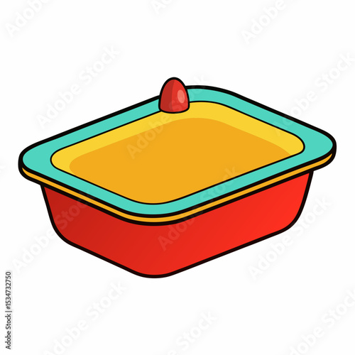 baking tray colorful vector illustration, isolated on white background
