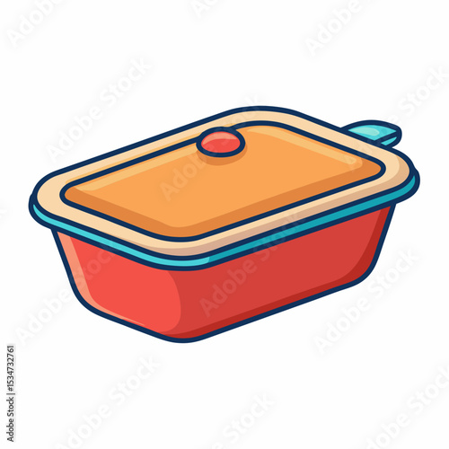 baking tray colorful vector illustration, isolated on white background