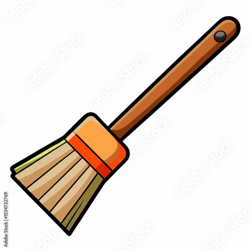 basting brush colorful vector illustration, isolated on white background