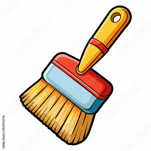 basting brush colorful vector illustration, isolated on white background