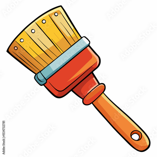 basting brush colorful vector illustration, isolated on white background