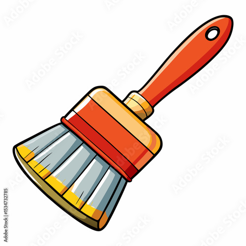 basting brush colorful vector illustration, isolated on white background