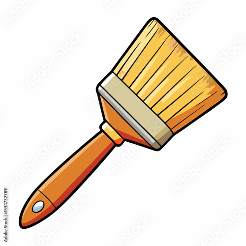 basting brush colorful vector illustration, isolated on white background