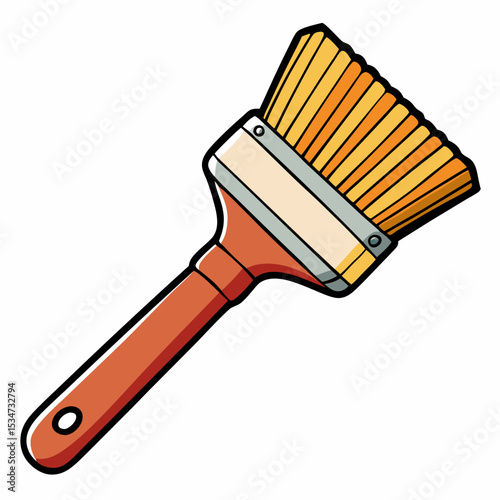 basting brush colorful vector illustration, isolated on white background