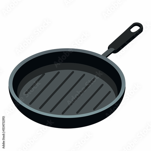 grill pan colorful vector illustration, isolated on white background