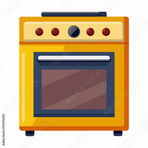 oven colorful vector illustration, isolated on white background