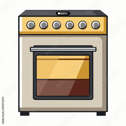 oven colorful vector illustration, isolated on white background