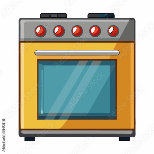 oven colorful vector illustration, isolated on white background