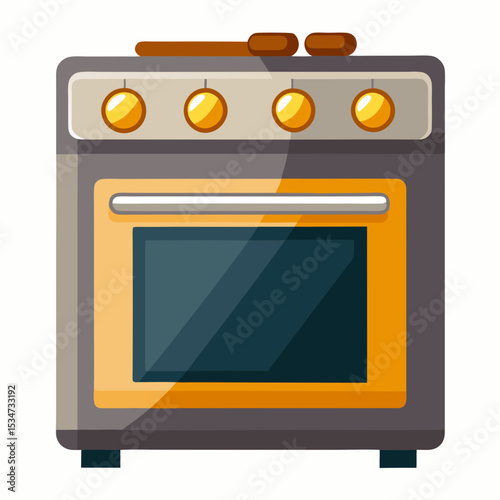 oven colorful vector illustration, isolated on white background