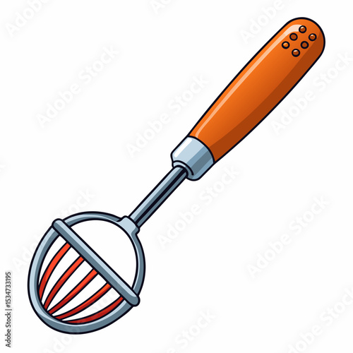 potato masher colorful vector illustration, isolated on white background