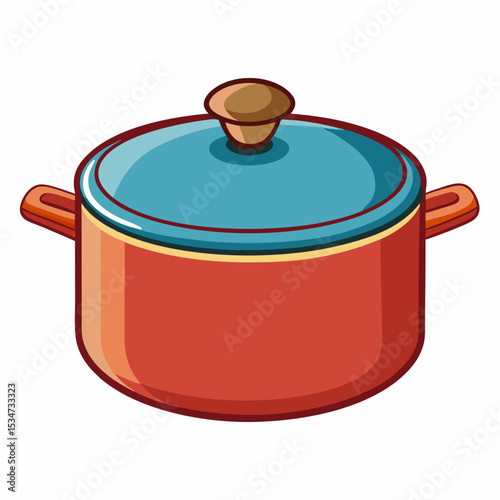 saucepan colorful vector illustration, isolated on white background