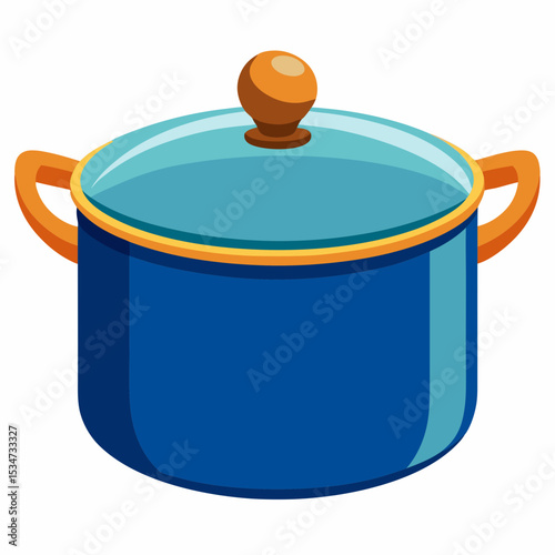 saucepan colorful vector illustration, isolated on white background