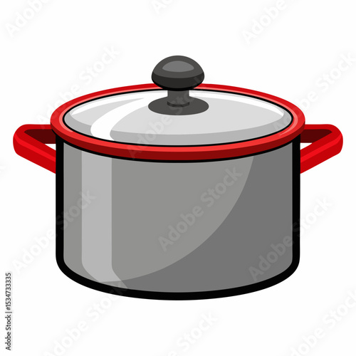 saucepan colorful vector illustration, isolated on white background